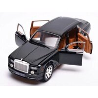 MÔ HÌNH XE ROLL ROYCE GOLD 1:24 XLG ĐÈN, NHẠC (ĐEN) - mo hinh oto sat - do choi oto  hàng Quảng Châu