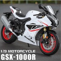 Mô hình xe Suzuki GSX-R1000 có đèn - âm thanh - phuộc nhún được tỉ lệ 1:9 Huayi Alloy MT09003