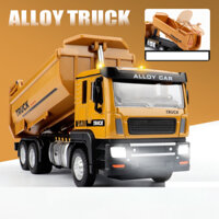 Mô hình xe tải chở hàng đồ chơi trẻ em tỉ lệ 1:50 xe làm bằng kim loại và nhựa