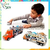 Mô hình xe tải container chở thú & ô tô loại lớn