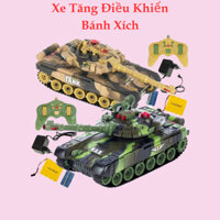 Mô Hình Xe Tăng Điều Khiển Xe Tăng Điều Khiển Từ Xa Bánh Xích Di Chuyển Mọi Loại Địa Hình, Có Nhạc Và Đèn