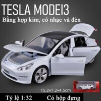 Mô hình xe Tesla model Y bằng hợp kim có nhạc và đèn tỷ lệ 1:32