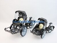 Mô Hình Xe Xích Lô Sắt Trang Trí | Size Lớn 28cm (Sơn Đen)