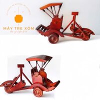 Mô hình xe xích lô, xe xích lô gỗ trang trí decor, quà lưu niệm