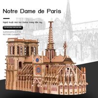 ☄Mô hình xếp hình 3D 3D Nhà thờ Đức Bà Paris Tòa nhà lắp ghép bằng gỗ cực khó dành cho người lớn