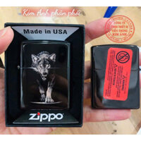 Mô hình Zippo các chủ đề in Hổ, in Sói, Cá Chép Vượt Vũ Môn Quan hàng loại 1 vỏ bằng đồng có dán tem đỏ