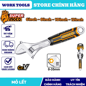 Mỏ lết cán bọc nhựa Ingco HADW131108