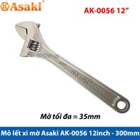 Mỏ lết cao cấp xi mờ Asaki AK-0056 12inch - 300mm (Mở tối đa 35mm) [bonus]