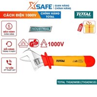 Mỏ lết đa năng TOTAL 8-10inch, cách điện 1000V an toàn tiêu chuẩn Đức, dùng siết mở, nới lỏng đai ốc, bulong