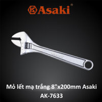 Mỏ lết mạ trắng 8"x200mm Asaki AK-7633