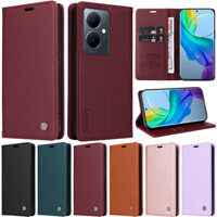 Mờ / matte Bao Da Điện Thoại pu Dạng Ví Vivo Y78 5G Y36 5G Y27 4G Y02S Y16 4G Y22 Y22S Y35 Y17 Y15 Y33S Y21 Y21S Y20 Y20S Y12S V29 Lite Ốp