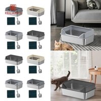 Mở Mèo Litter Pan Cat Bedpan Cat Sand Basin Thép không gỉ Dễ dàng cung cấp Nhà vệ sinh cho mèo Bán kèm theo