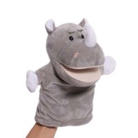 Mở miệng rhinoceros tay con rối đồ chơi sang trọng cho bé