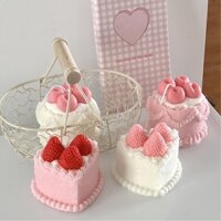 Mô Phỏng Bánh Khuôn Silicon Hình Trái Tim Thơm Nến Làm Khuôn Xà Phòng Handmade