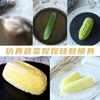 Mô phỏng Búp bê ngô Rau quả Bầu đắng Dưa chuột Pinching Khuôn xoay tay có thể được sử dụng làm khuôn nướng bánh Mousse