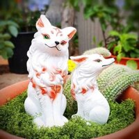 Mô phỏng Chín Fox nhiều thịt trang trí phụ kiện sân nhựa dài lông cáo nhỏ đuôi hồ ly chậu cây cảnh
