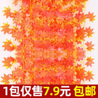 Mô phỏng dây leo lá phong đỏ lá cành cây quấn ống quấn trong nhà trần nhựa hoa giả dây leo cây xanh 47xi