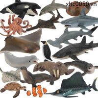 Mô Phỏng Đơn Động Vật Đại Dương Mô Hình Rắn Cá Heo Beluga Cá Mập Chim Cánh Cụt Bạch Tu Sĩ Cua Sao Biển Ngựa