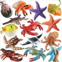 Mô Phỏng Động Vật Đại Dương Mô Hình Trẻ Em Cao Su Mềm Pufferfish Bạch Tuộc Tôm Hùm Sao Biển Cua Đồ Chơi Đồ Trang Trí