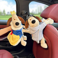Mô Puppy Xe Chủ Dễ Thương Sang Trọng Chó Búp Bê Ghế Tựa Lưng Treo Tay Vịn Hộp Giấy Ng