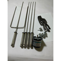 Mô tơ giảm tốc 220v -20w + bộ chế máy nướng thịt 4 xiên đơn+ 1 xiên vịt