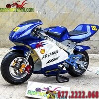 Mô tô mini 50cc có đề còi (màu Xanh Yamaha)