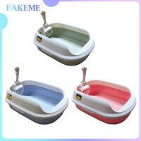 Mở Top Pet Litter Cat Sand Box Cat Bedpan Low Entry Chắc chắn với Litter Spade Litter Pan Pet Litter Tray Kitten Potty Toilet
