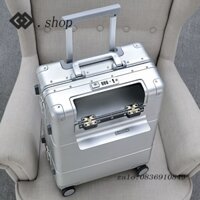 Mở Trước Hành Lý Hợp Kim Nhôm-magiê Hành Lý Kinh Doanh Hộp Xe Đẩy Nam Và Nữ20 24Inch Vali Cứng