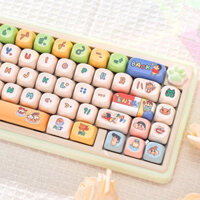 Moa Keycap PBT 145 Phím Anime Dễ Thương Crayon Cho 60 / 64 / 84 / 98 / 108 Bàn Phím Cơ Chơi Game