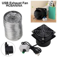 Mobanina 1 Cái Quạt Hút USB, Ống Dẫn Tốc Độ Có Thể Điều Chỉnh Hút Khói Thông Gió, Mini Đơn Giản Bền Đẹp Với Ống Hút Cửa Sổ Phòng Tắm Nhà Bếp Công Nghiệp