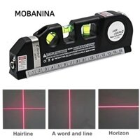 Mobanina laser level Horizon, Thước đo chiều dọc Thước đo thước đo, Thước đo di động chất lượng cao Thước đo mức laser 4 trong 1 tiêu chuẩn 8FT