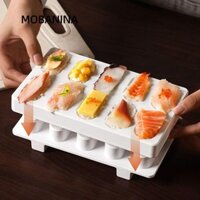 Mobanina Máy Làm Sushi Bộ Thiết Bị, Đa Năng Chống Dính Kimbap Sushi Cuộn Khuôn, Phụ Kiện Nhà Bếp DIY 10 Khoang Nhựa Dụng Cụ Làm Sushi