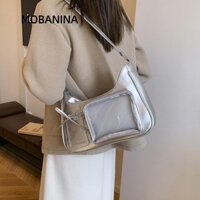 Mobanina Túi Ita trong suốt, Túi đeo vai Lolita DIY Jk, Túi xách nữ da công suất lớn phong cách đại học dễ thương
