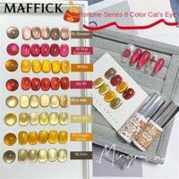 Mobray Cat Eye Nail Polish 8 Colors Red Ruby Glass Bead Stone Cat's Eye Gel Nail Polish 2025 New Year Nail Art Glue 5g 【bluey】