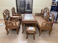 Mộc Bộ bàn Ghế móc mỏ gỗ gụ mật Hàng cỡ đại 6 móng