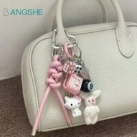 Móc chìa khóa BANGSHE Kitty, Mặt dây chuyền túi dệt màu hồng Kawaii, Ba lô dây da thỏ dễ thương Trang trí túi Y2k Quyến rũ Quà tặng nhỏ