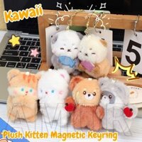 Móc Chìa Khóa - Hộp Đựng Chìa Khóa Cặp Đôi Động Vật Hoạt Hình - Đồ Trang Trí Treo Ba Lô - Quà Tặng Cho Những Người Bạn Thân Nhất - Thời Trang, Sáng Tạo, Kawaii - 1 Cặp Móc Khóa Từ Tính Mèo Con Sang Trọng
