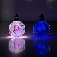 Móc chìa khóa pha lê n hình theo yêu cầu có đèn led đổi màu làm quà tặng độc đáo