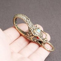 Móc chìa khóa Phong thủy Rồng Keychain Dargon 3D Cao Cấp Hình Con Tuổi Thìn (Đồng Thau Handmade  Mốc Gắn Treo Cute)