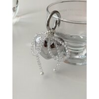 Móc chìa khóa trái tim bằng kim loại, túi quyến rũ, phụ kiện túi dễ thương (sản xuất tại Hàn Quốc)