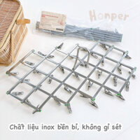 Móc chùm inox 35 kẹp không gỉ, siêu bền, móc phơi đồ cho bé