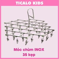 Móc chùm Inox - 35 kẹp, tiện lợi cho gia đình