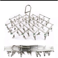 Móc chùm phơi đồ xếp gọn inox 35 kẹp