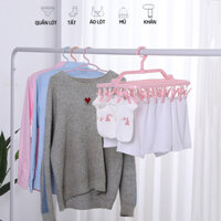 Móc chùm phơi quần áo trẻ em 32 kẹp xoay 360 gập gọn