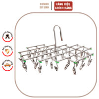 Móc Chùm Treo Quần Áo Cho Bé Móc Kẹp Inox Cao Cấp Treo Vớ Móc phơi Quần Áo Sơ Sinh Hanghieuchobe