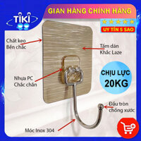 Móc Dán Tường, Móc Dính Tường Treo Đồ Nặng Siêu Dính Inox 304 - Treo Thớt, Nồi Niêu Xong Chảo, Treo Đồ Đa Năng - Combo 5 cái