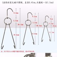[Móc ĐÔI] Móc treo vịt quay 10 miếng, móc nướng bằng thép không gỉ, móc nướng, móc vịt quay, móc gà quay, móc đôi, móc thịt xông khói, móc nướng, móc có thể xoay được, móc dày