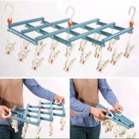 Móc gấp gọn 32 kẹp cho bé,mắc phơi đồ zíc zắc đa năng,móc phơi quần áo