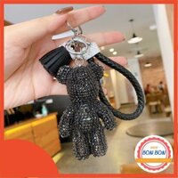 Móc gấu đá treo túi xách