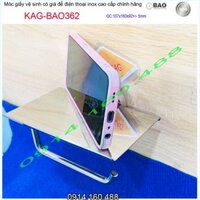 Móc giấy vệ sinh Inox Bảo KAG-BAO362 có giá đỡ điện thoại high-level, Paper holder SUS304 dập khuôn sang trọng cấp cao V